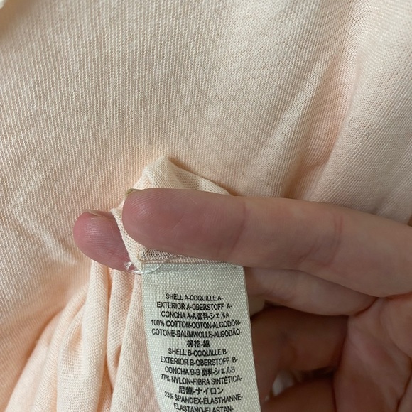 Free People Still Got It Mesh Sleeve Tee Blush Size Extra Small - Picture 6 of 8